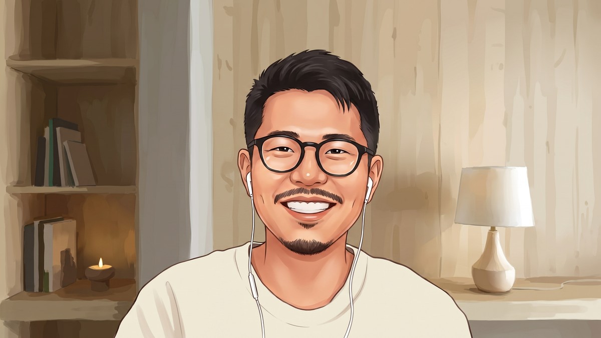 対談で話す堀川達也さんのイラスト